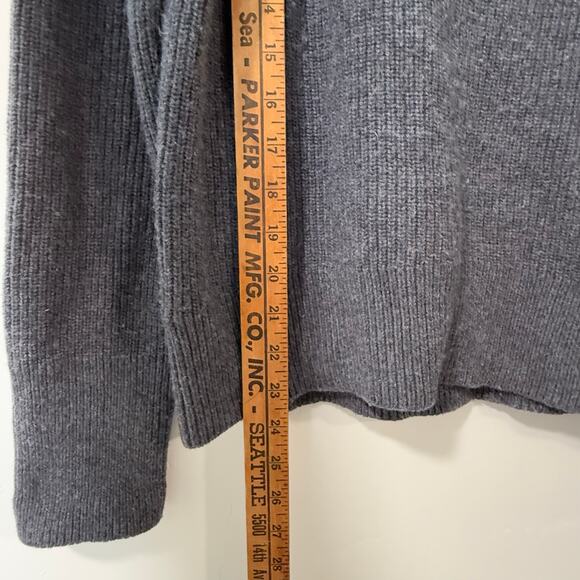 White + Warren Sustainable Cotton Wool Blend Sweater Turtleneck Grey Small - Picture 5 of 7